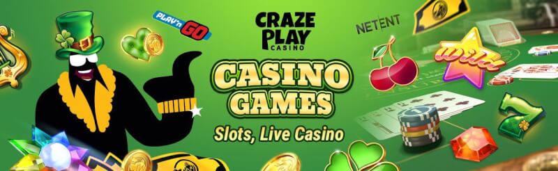 crazeplay offers various casino games like slot machines, gry hazardowe w czasie rzeczywistym, takie jak blackjack, logo bakarata i ruletki