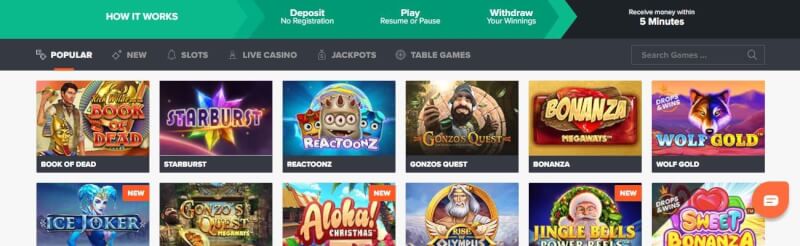 Ninja casino pay letter play casino lobby provides games and extra proposes to players-logo