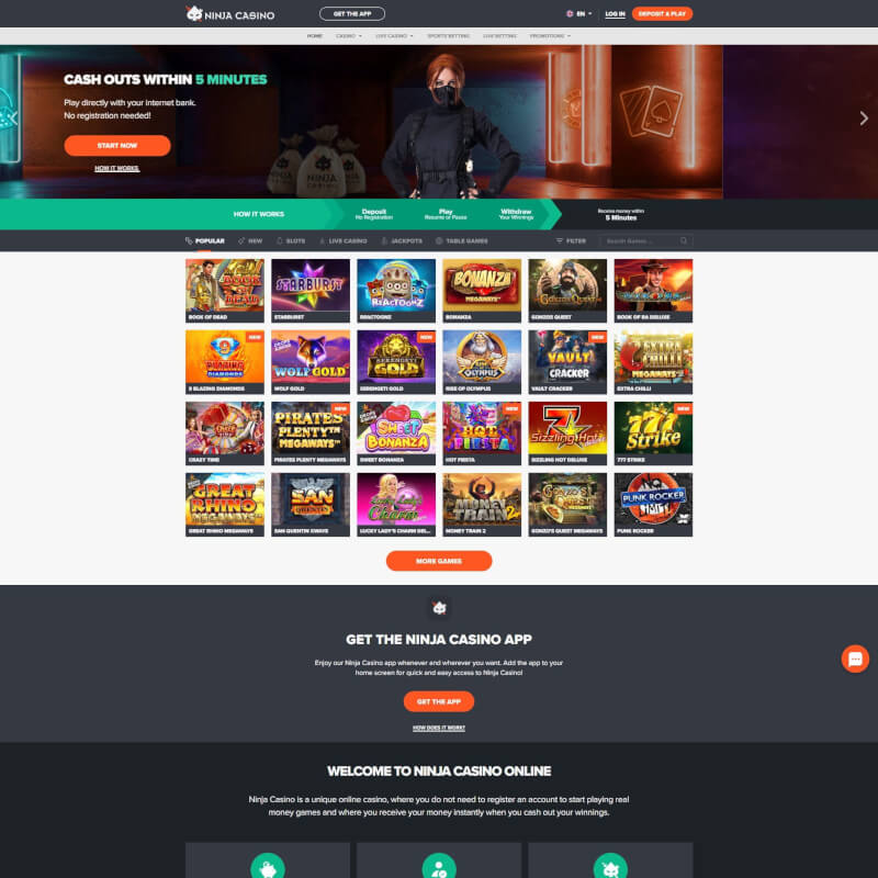 Ninja Casino screenshot 1