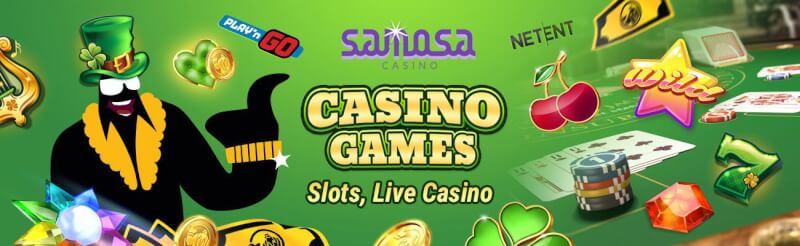 samosa casino offers different gambling games like slot machines, gry kasynowe na żywo, takie jak blackjack, logo bakarata i ruletki