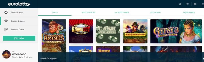 eurolotto casino homepage offers gambling games, lotto games, pierwszy dodatkowy depozyt i kampanie dla zupełnie nowych graczy-logo