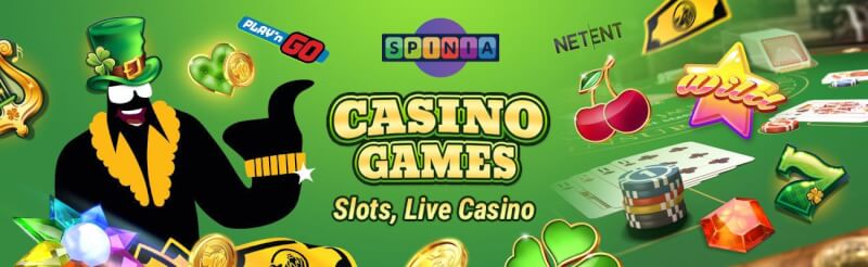 spinia offers numerous casino games like slots, gry kasynowe na żywo, takie jak blackjack, logo bakarata i ruletki