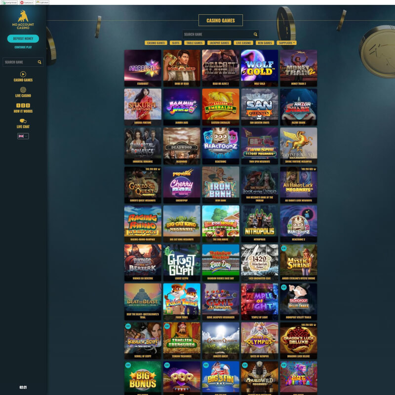 no-account Casino screenshot 2