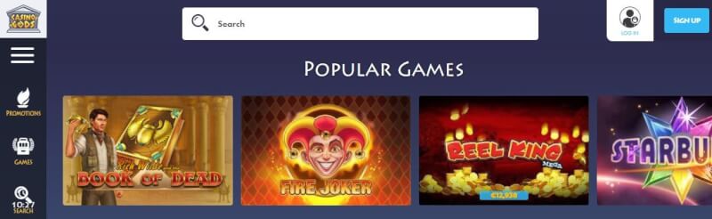 casino gods homepage offers casino games and offers for new players-logo