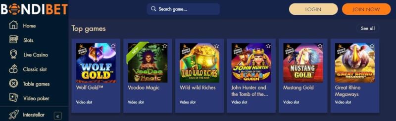 bondibet website offers casino games, dodatek do pierwszej wpłaty i promocje dla nowych graczy-logo
