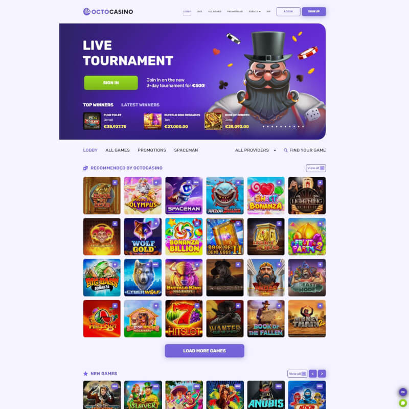 Octocasino screenshot 1