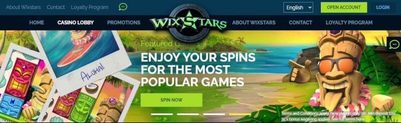 wixstars casino homepage offers gambling games, bonus od pierwszego depozytu i oferty dla zupełnie nowego logo gracza