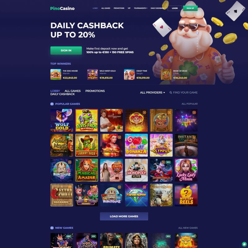 Pino Casino screenshot 1