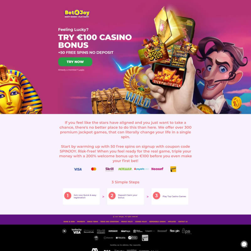 Bet4Joy Casino screenshot 1