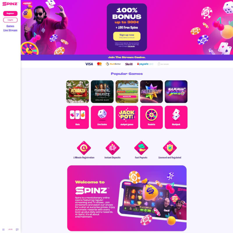 Spinz Casino screenshot 1