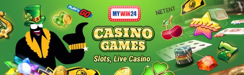mywin24 offers various casino games like slots, gry hazardowe w czasie rzeczywistym, takie jak blackjack, logo bakarata i ruletki