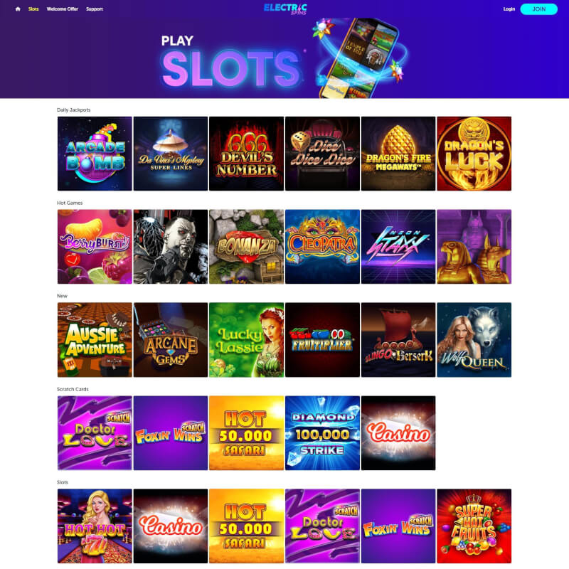 Electric Spins Casino screenshot 2
