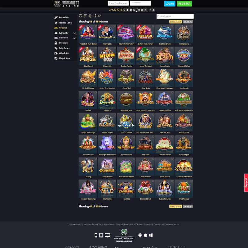 Vegas Crest Casino screenshot 2