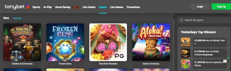 TonyBet Casino is manufactured amazing nevertheless the choice of games provided by a few computer software designers. You’ll find all gambling games and bonuses from homepage-logo