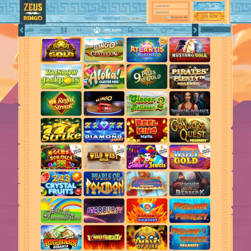 Zeus Bingo screenshot 2