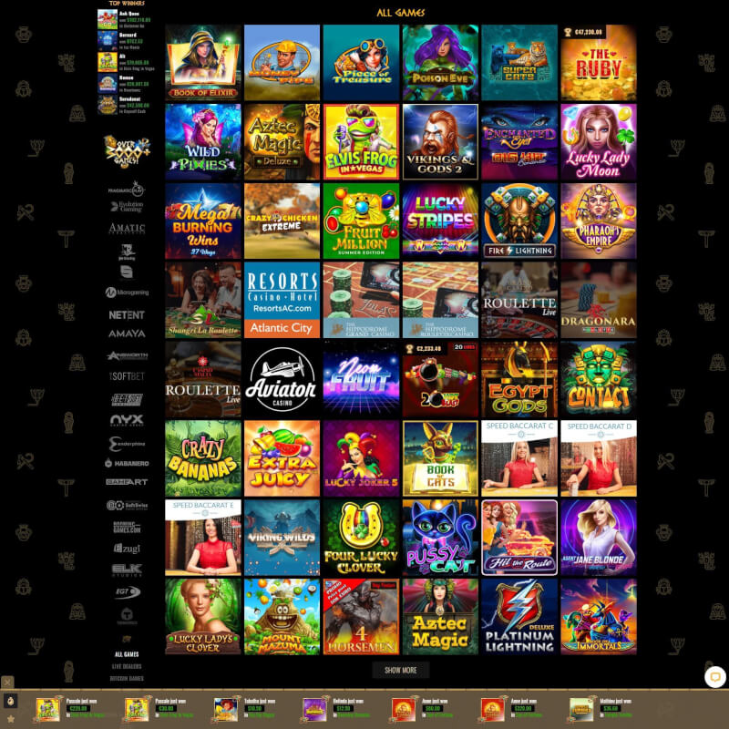 Cleopatra Casino screenshot 2