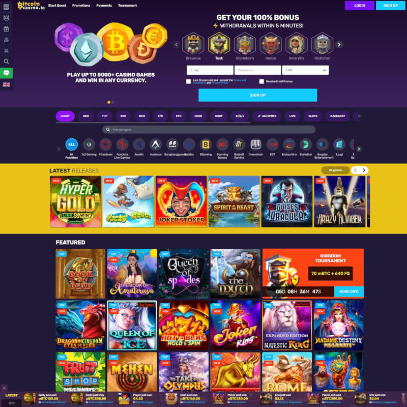 Bitcoincasino.io screenshot 1