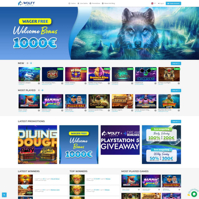 Wolfy Casino screenshot 1