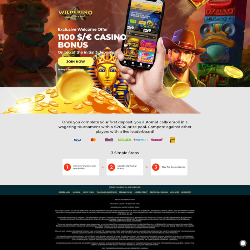 Wilderino Casino screenshot 1