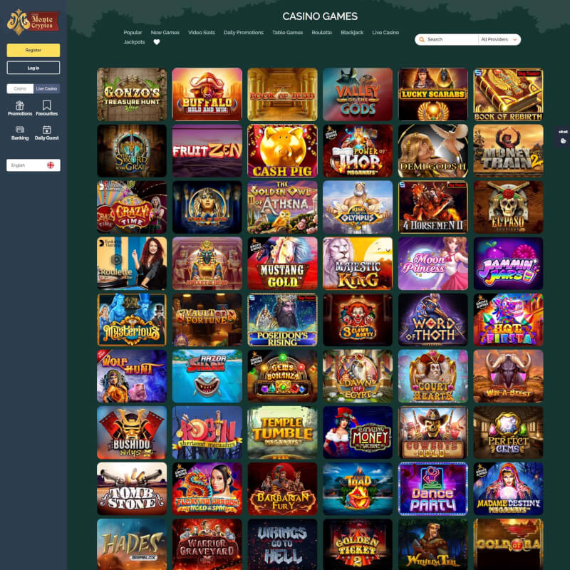 Montecryptos Casino screenshot 2