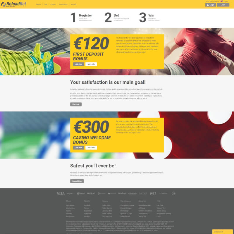 ReloadBet Casino screenshot 1