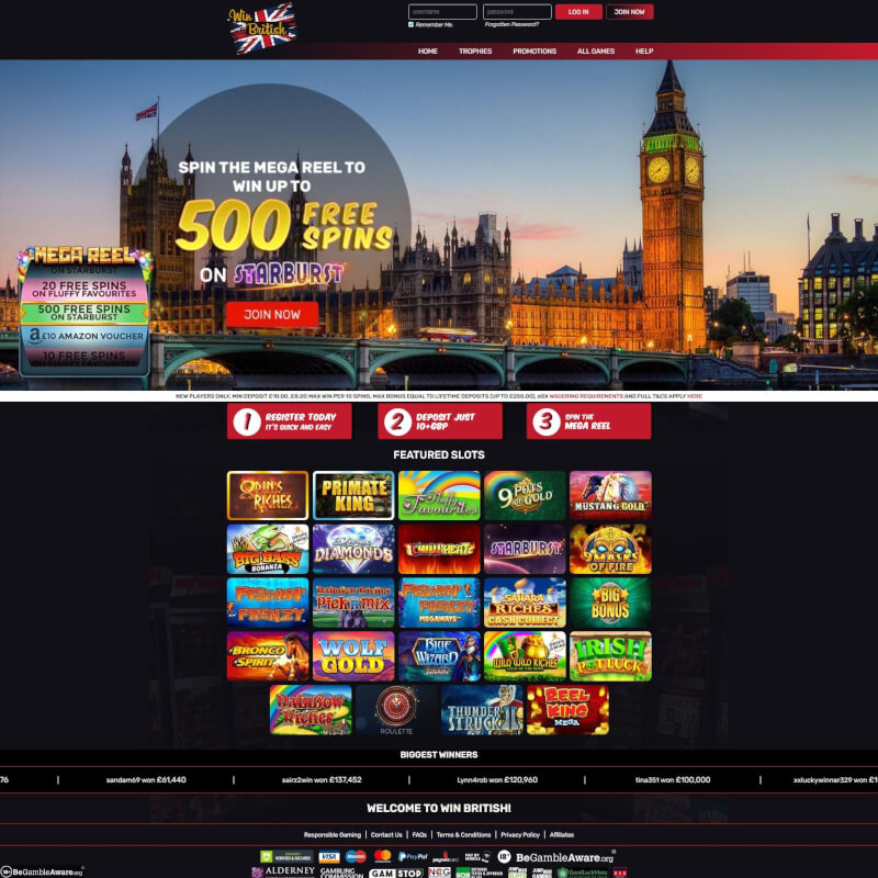 WinBritish Casino screenshot 1