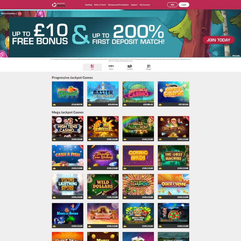 PocketWin Casino screenshot 1