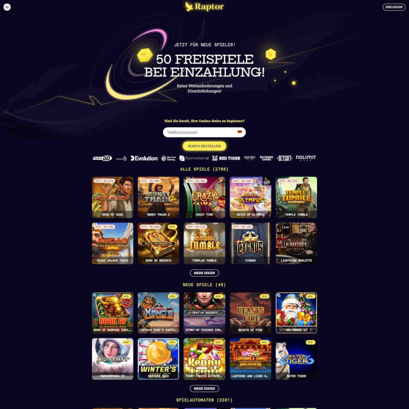 Raptor Casino screenshot 1