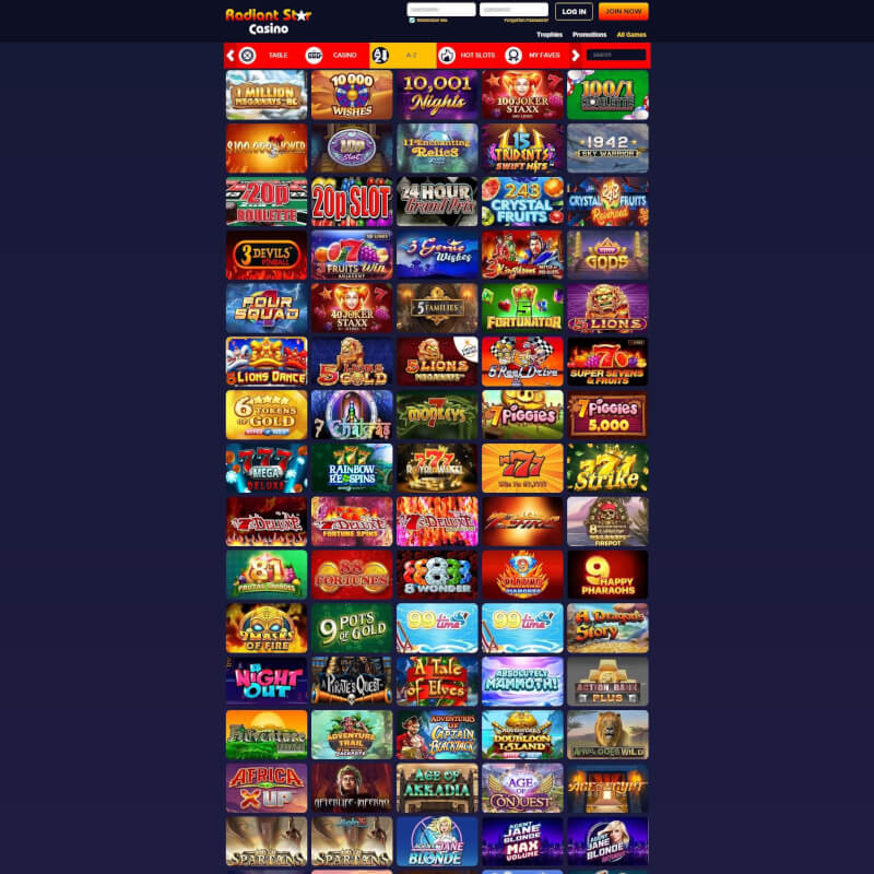 Radiant Star casino screenshot 2