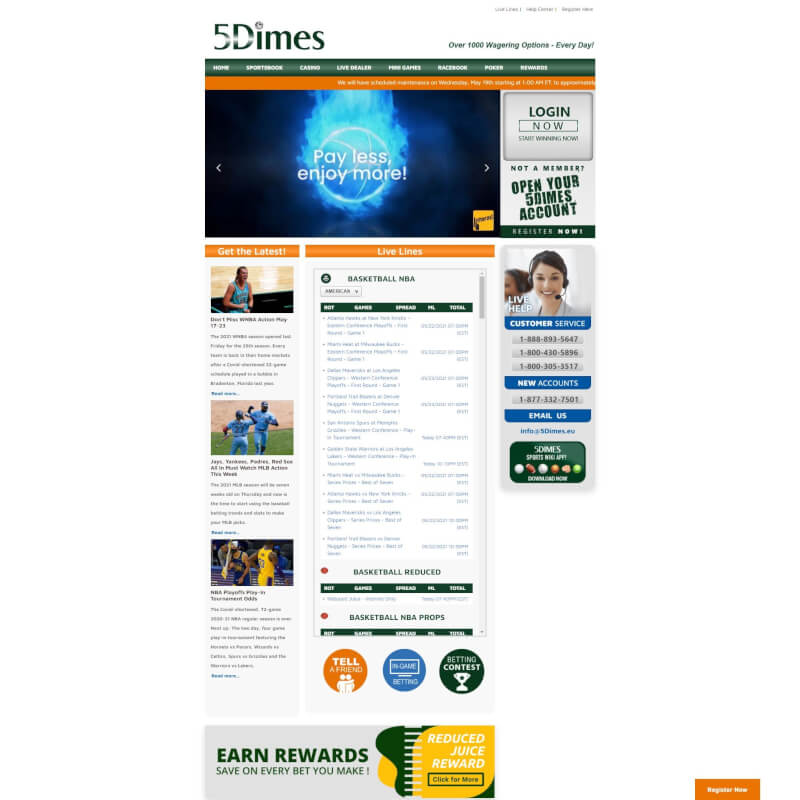 5Dimes Casino screenshot 1