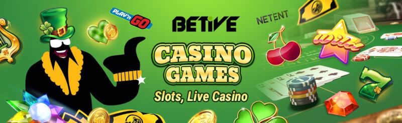 betive provides different casino games like slot machines, gry kasynowe w czasie rzeczywistym, takie jak blackjack, logo bakarata i ruletki
