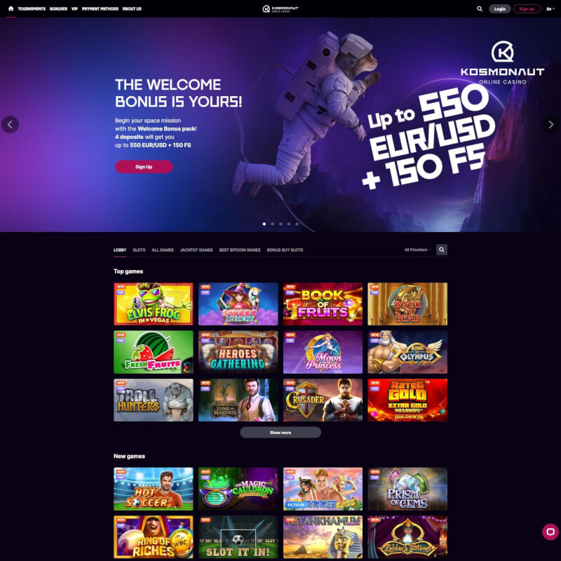 Kosmonaut Casino screenshot 1