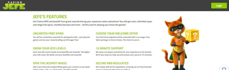 jefe casino homepage offers casino games, dodatek do pierwszej wpłaty i oferty dla nowych graczy-logo