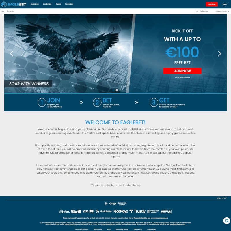 Eaglebet screenshot 1