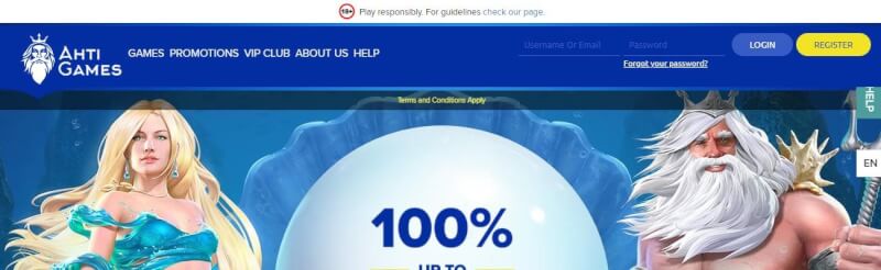 ahti games casino homepage provides casino games, bonus za pierwszy depozyt i kampanie dla nowych graczy-logo