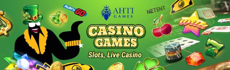 ahti games casino provides various casino games like slots, gry hazardowe w czasie rzeczywistym, takie jak blackjack, logo bakarata i ruletki