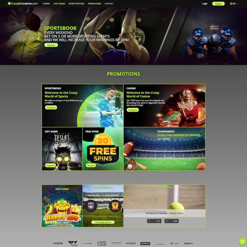 CrazyBet Casino screenshot 1