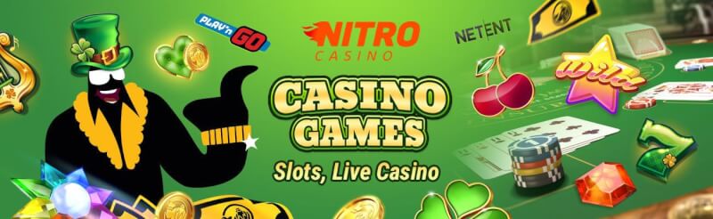 nitro casino provides different gambling games like slot machines, gry hazardowe w czasie rzeczywistym, takie jak blackjack, logo bakarata i ruletki
