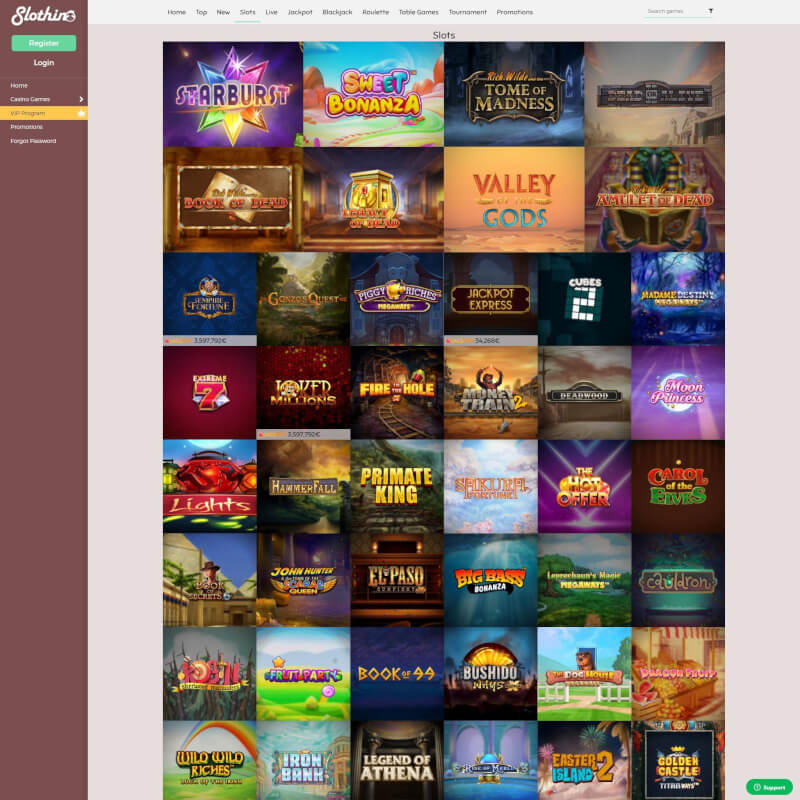 Slothino Casino screenshot 2