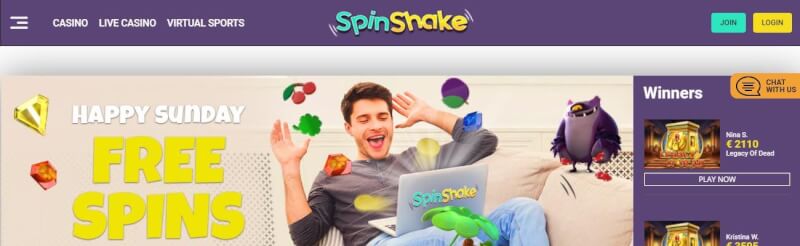 spinshake casino homepage provides gambling games, bonus za pierwszy depozyt i kampanie dla nowych graczy-logo
