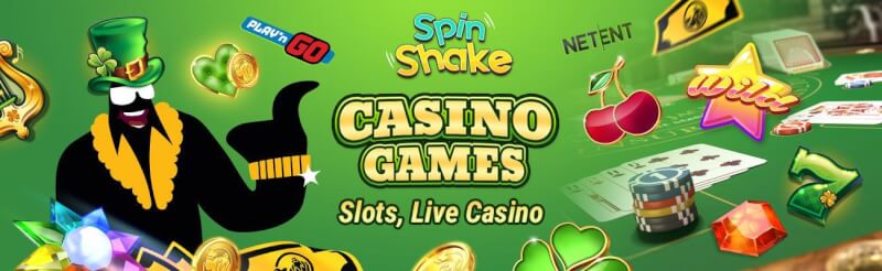 spinshake casino provides different gambling games like slot machines, gry hazardowe w czasie rzeczywistym, takie jak blackjack, logo bakarata i ruletki