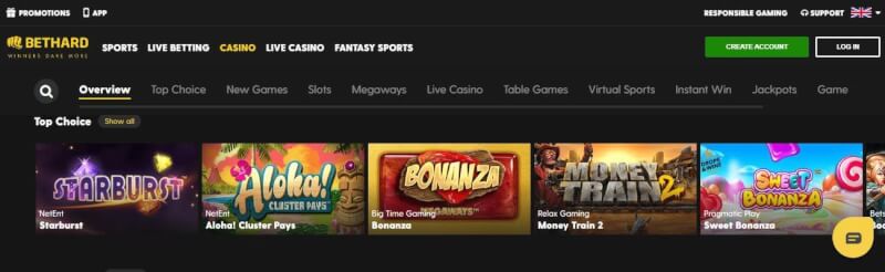 bethard website offers gambling games, dodatek do pierwszej wpłaty i kampanie dla zupełnie nowych graczy-logo