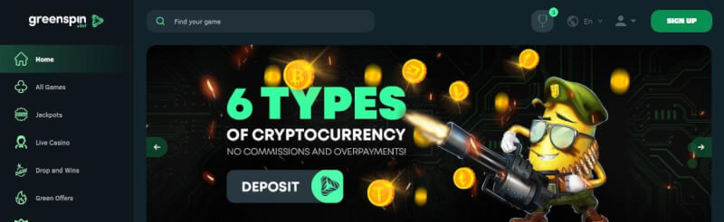 greenspin.bet homepage provides casino games, bonus za pierwszy depozyt i promocje dla nowych graczy-logo