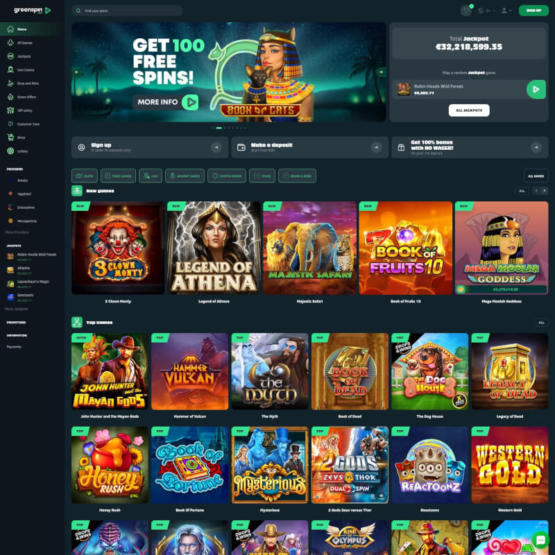 GreenSpin.bet screenshot 1