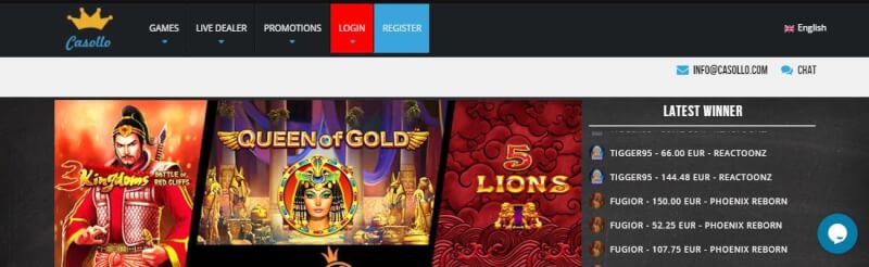 casollo website offers casino games, bonus od pierwszego depozytu i oferty dla zupełnie nowego logo gracza