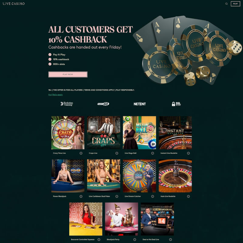 Livecasino screenshot 1