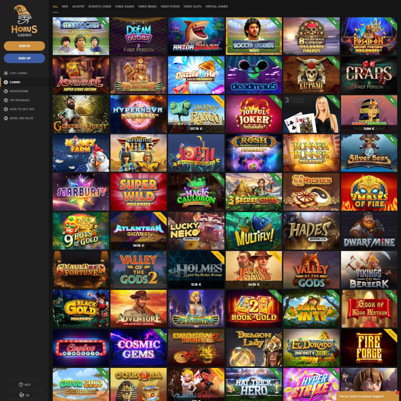 Horus Casino screenshot 1