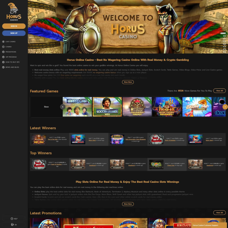 Horus Casino screenshot 2