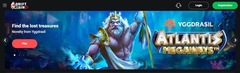 drift casino lobby provides casino games and registration-logo