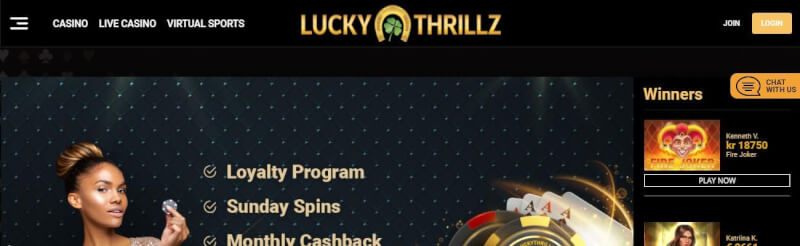 lucky thrillz website provides gambling games, bonus za pierwszy depozyt i promocje dla zupełnie nowego logo gracza